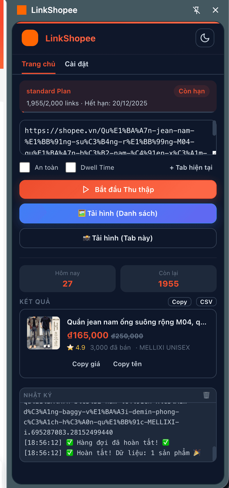 Danh sách kết quả